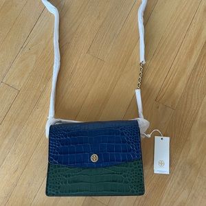 NWT Tory Burch Authentic Parker Embossed Convertible Shoulder Bag